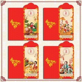 Set 200 bao lì xì tết 2024 giá sỉ hạnh phúc giao đủ mẫu (Mẫu 6)