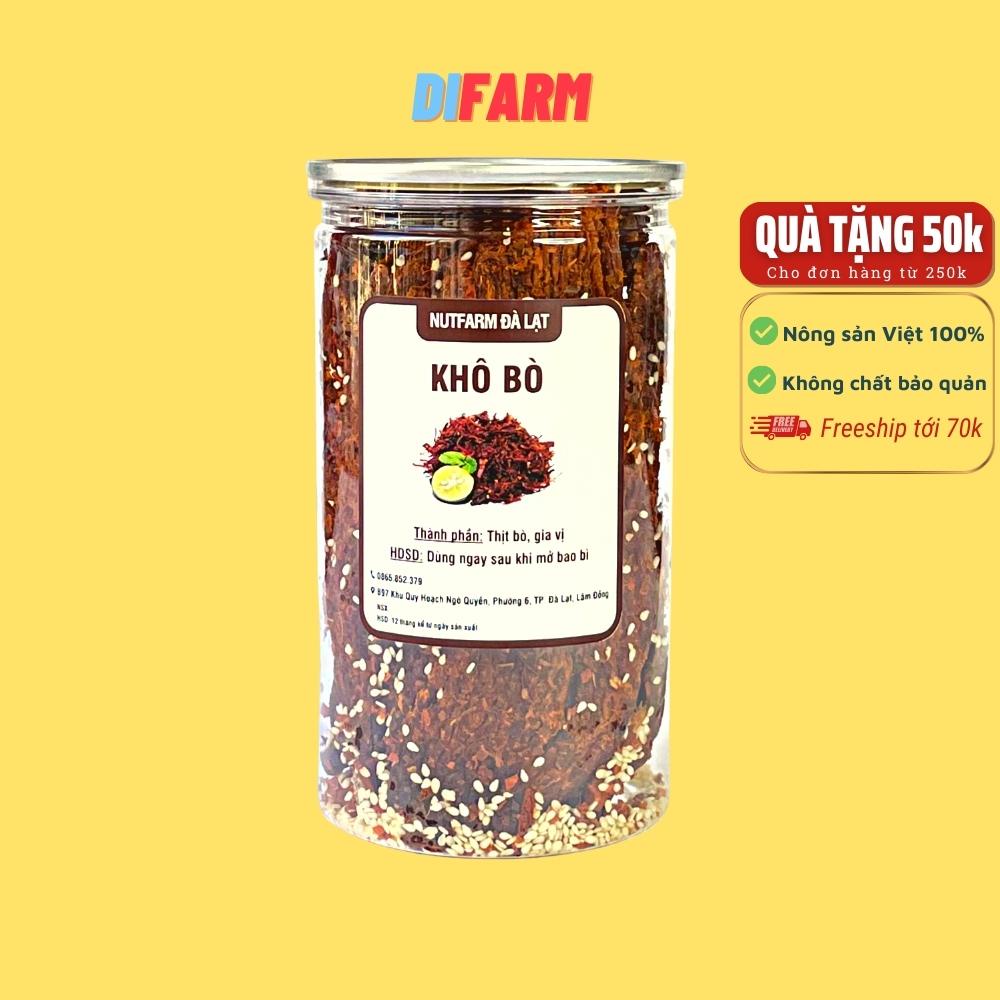 Khô bò miếng 220gr NutiFarm đồ ăn vặt đặc sản đà lạt