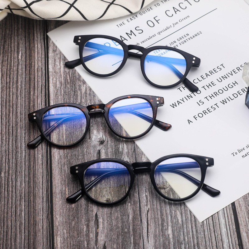 Mắt kính gọng tròn chống ánh sáng xanh thời trang