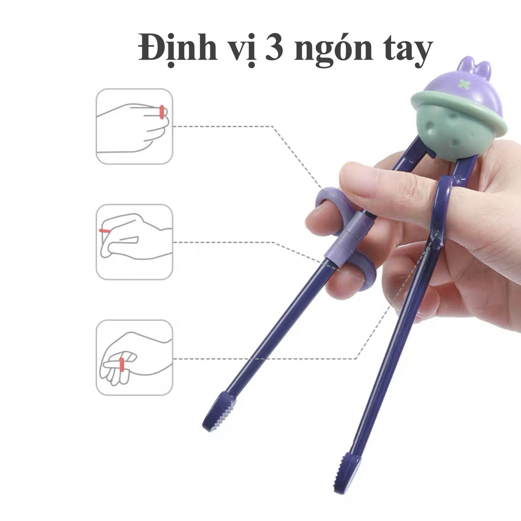 Đũa tập ăn xỏ ngón cho tập gắp Beedoll, tập ăn dặm kiểu Nhật