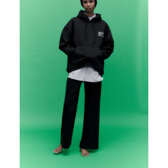 Áo Hoodie ZARA Có Túi In Họa Tiết kangaroo Thời Trang Mùa Thu 3199806