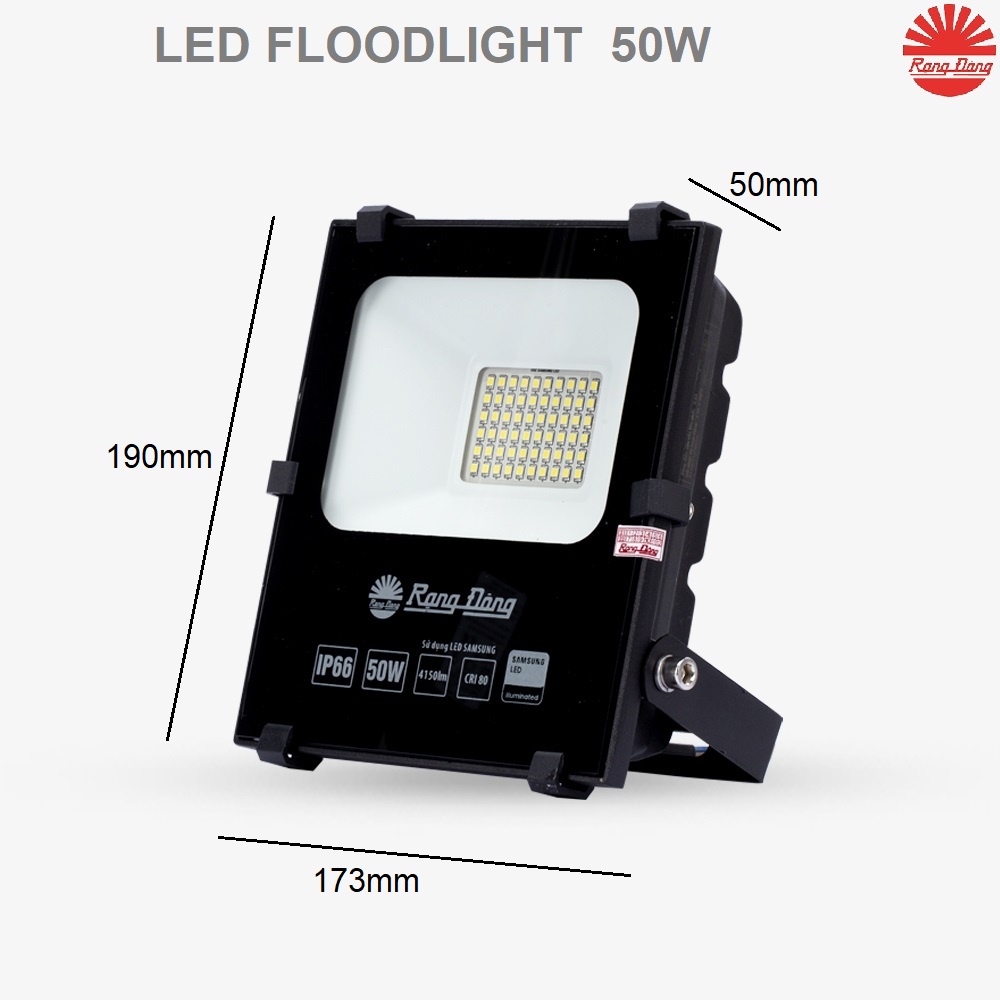 Đèn led chiếu pha 50w Rạng Đông thân hợp kim