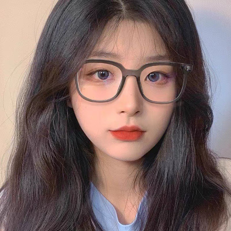 Kính Form vuông Nam Nữ 595 tròng trắng nhỏ xinh Chất liệu nhựa hàn quốc