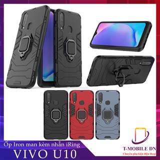 Ốp lưng Vivo U10 iron man chống sốc kèm nhẫn iring chống xem video bảo vệ camera