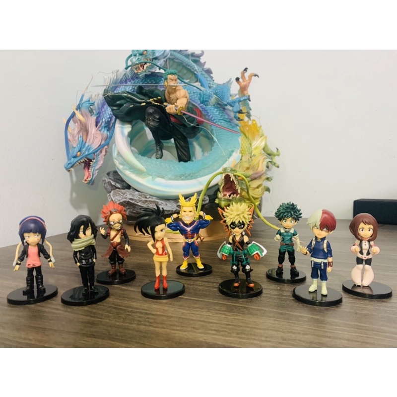 Bộ sưu tập 9 Mô hình Chibi Học viện siêu anh hùng Todoroki Shoto , Yaoyorozu Momo- My Hero Academia