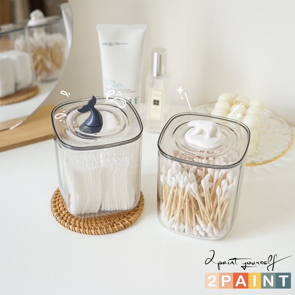 Hộp đựng bông tẩy trang và tăm bông trong suốt Decor