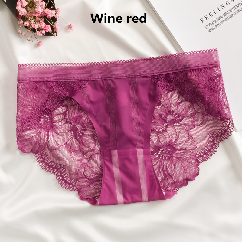 Quần lót cotton phối ren thoáng khí không đường may quyến rũ cho nữ