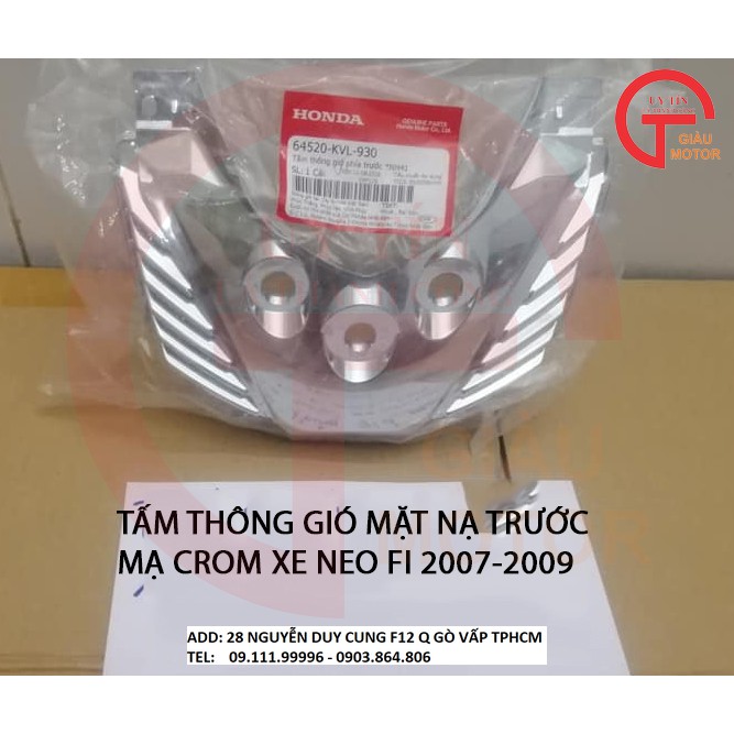 HONDA - TẤM THÔNG GIÓ MẶT NẠ TRƯỚC MẠ CROM XE HONDA FUTURE NEO FI 2007- 2009,UY TÍN