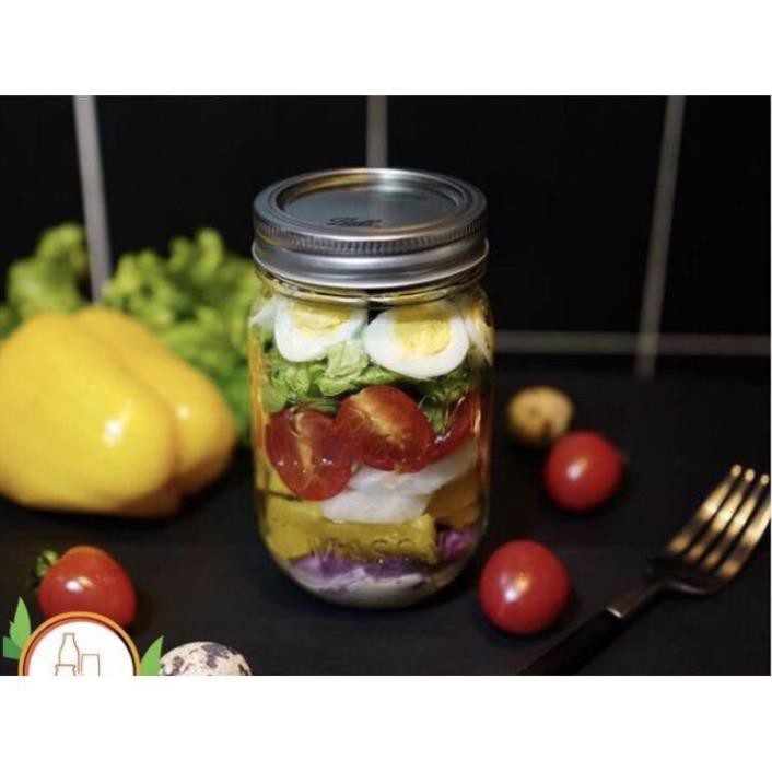 Ly  thủy tinh quai 500ml có nắp nhôm kín