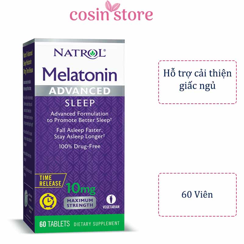 Viên Uống Natrol Melatonin 10mg 60 Viên