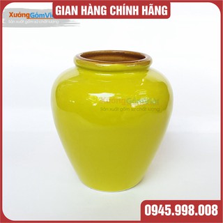 Lu sứ màu xanh neon bắt mắt  dung tích 400ml - hàng thủ công gốm BÁT TRÀNG - XƯỞNG GỐM VIỆT
