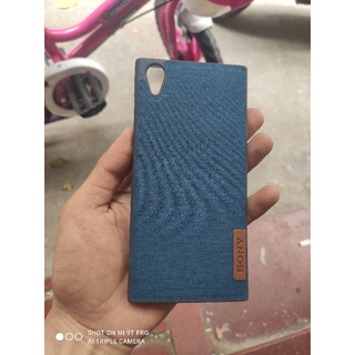 Ốp Lưng Điện Thoại Sony Xperia XA1 Plus vải bò viền silicone
