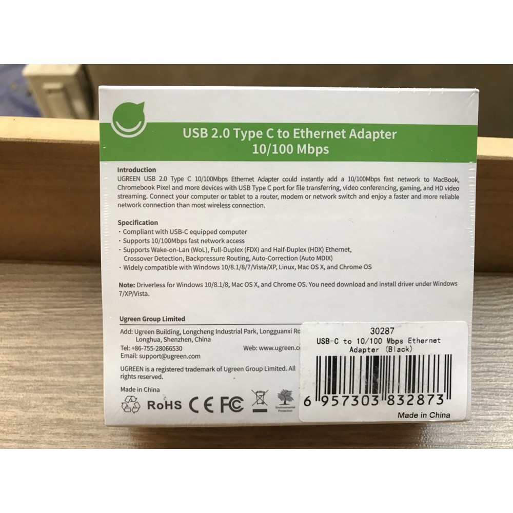 Cáp USB Type C To Lan 10/100 Mbps Ethernet Adapter Ugreen UG-40381 | BigBuy360 - bigbuy360.vn