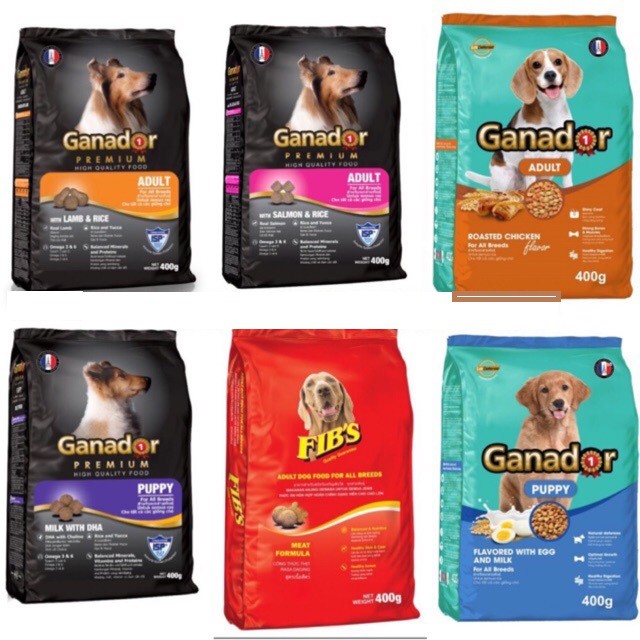 COMBO 5 gói x 400gr Thức ăn cho chó Ganador - FIB's 400 - adult - puppy
