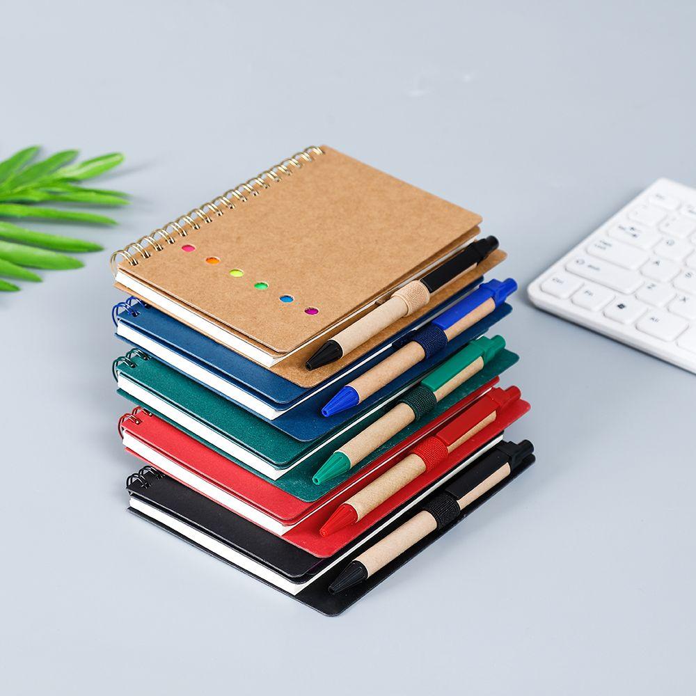 Wttle Sổ Tay Giấy Kraft Đánh Dấu Chỉ Số Màu Dạng Xoắn Ốc Dành Cho Trường Học / Văn Phòng