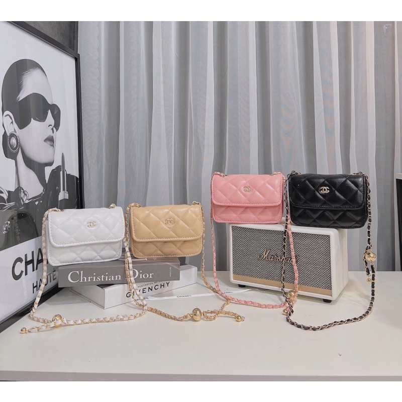 TÚI CHANEL MINI TRẦN TRÁM PHỐI CHARM SIÊU XINH