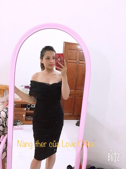 Đầm dự tiệc body lưới trễ vai / Đầm dự tiệc thiết kế | BigBuy360 - bigbuy360.vn