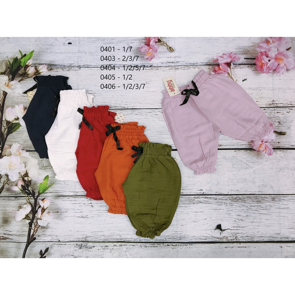 Quần alibaba đũi cho bé gái 8-20kg
