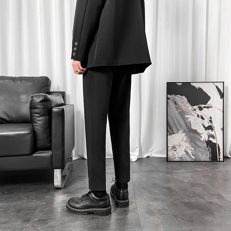 Quần ống rộng màu đen thời trang Hàn Quốc cho nam