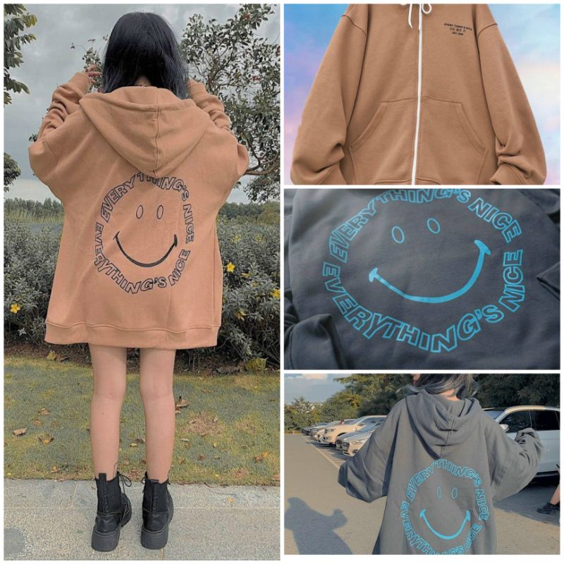 Áo Khoác nỉ Nam Nữ 💖FREESHIP💖 Áo Hoodie Có Dây Kéo - Unisex Khoác Chống Nắng Mặc Cười Cute -THOITRANGSIHIENLINH