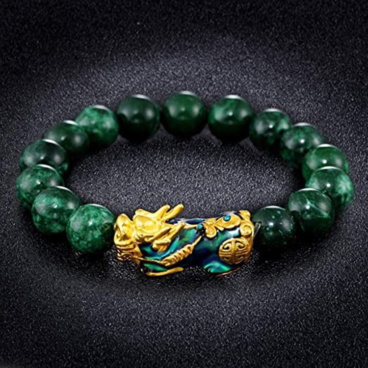 Vòng Tay Đá Mã Não Xanh Thay Đổi Màu Sắc Độc Đáo