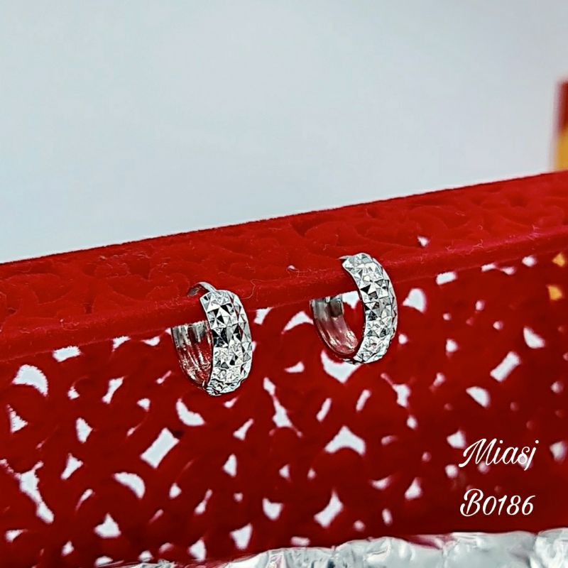 Bông khuyên tai nữ móc máy Bạc Ý S925 miễn phí xi kim cao cấp B0186 | Mi.A Trang sức bạc