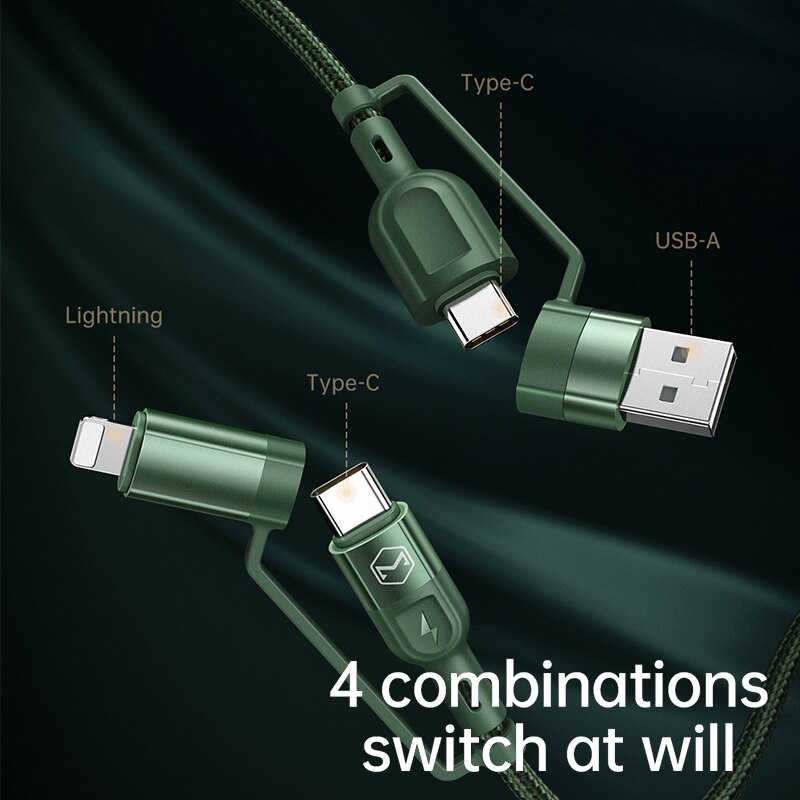 Dây Cáp Sạc Và Truyền Dữ Liệu Mcdodo 4 Trong 1 3a 60w Cho Iphone 12 11 Xiaomi Samsung
