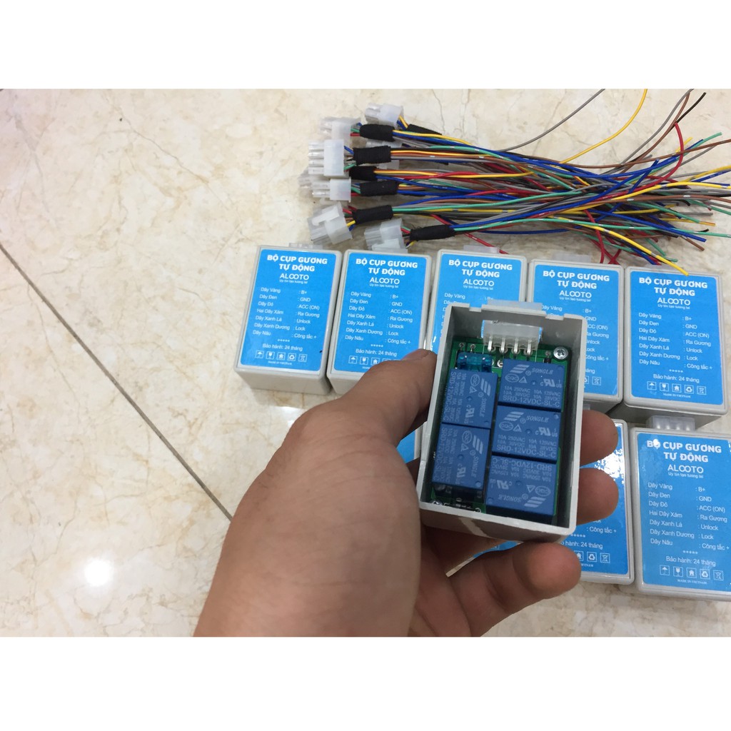 Combo 10 bộ tự động gập gương ALOOTO dùng chung mọi loại xe- BH 24 tháng