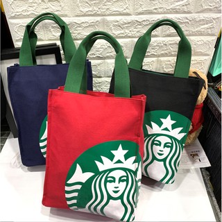 Túi xách nữ vải canvas cỡ lớn hình logo Starbucks