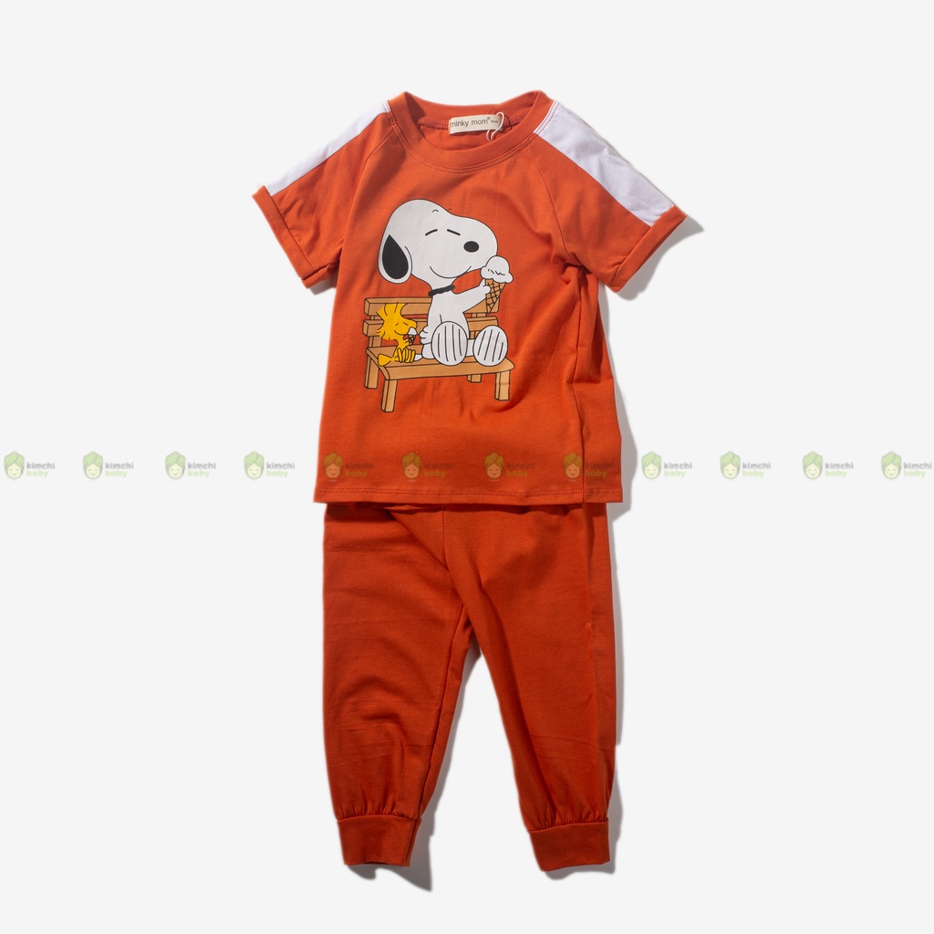 Bộ Dài Tay Cho Bé Trai, Bé Gái Vải Thun Lạnh Minky Mom  Tay Ngắn Ếch Cốm, Đồ Bộ Mặc Nhà Cho Bé MKMTD2228