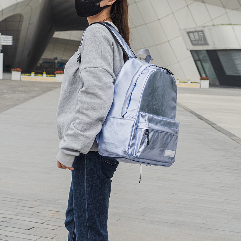 Balo Ksnddeu màu xanh dương màng phim ánh kim cho nữ đi học/ du lịch