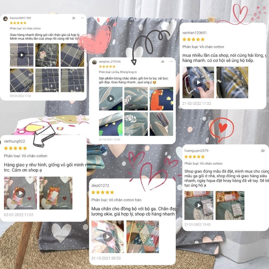 Vỏ chăn Cotton 100% 2mx2m2 mỏng mùa hè, có khóa kéo lồng ruột mùa đông DREAMHOME