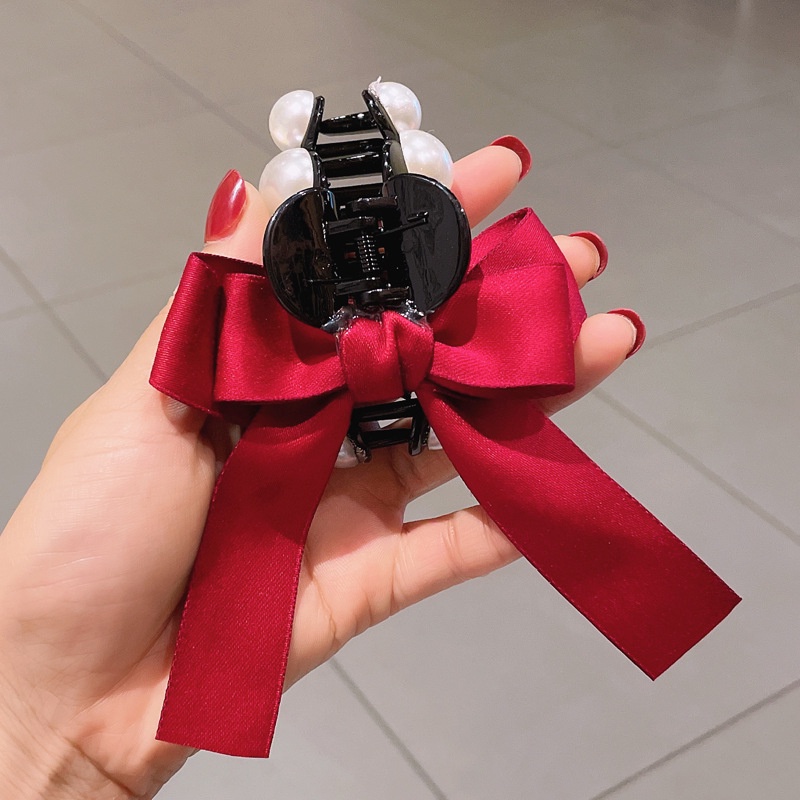 Kẹp Tóc Nơ Đính Ngọc Trai Thời Trang Hàn Quốc