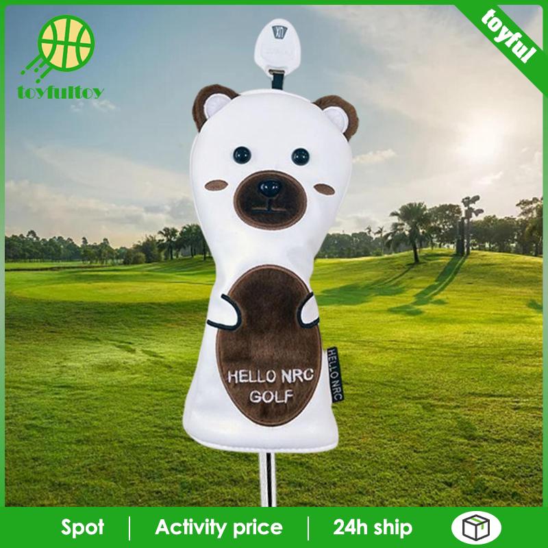 Vỏ Bọc Đầu Gậy Đánh Golf Bằng Da PU In Hình Gấu Dễ Thương