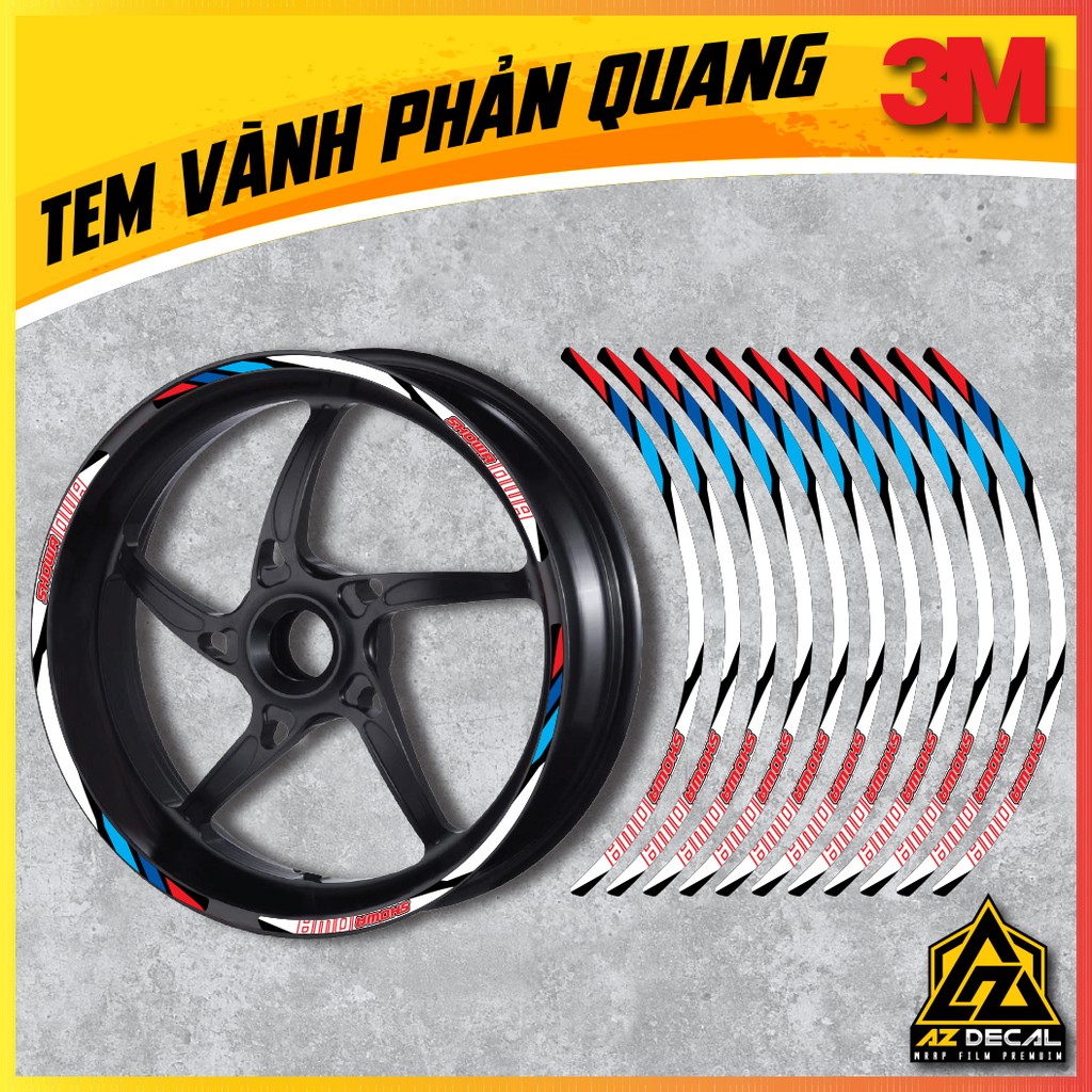 Tem Vành Showa Phản Quang [3M Chính Hãng] | Dán Xe Máy, Xe Điện, Xe Thể Thao...Chống Thấm Nước, Chống Bay Màu