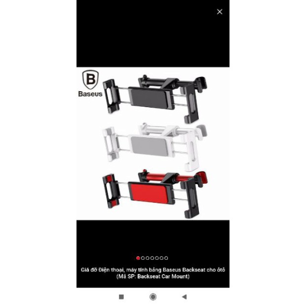 Đế/Giá Baseus giữ điện thoại iPad trên xe hơi Oto  Backseat Car Mount LV236