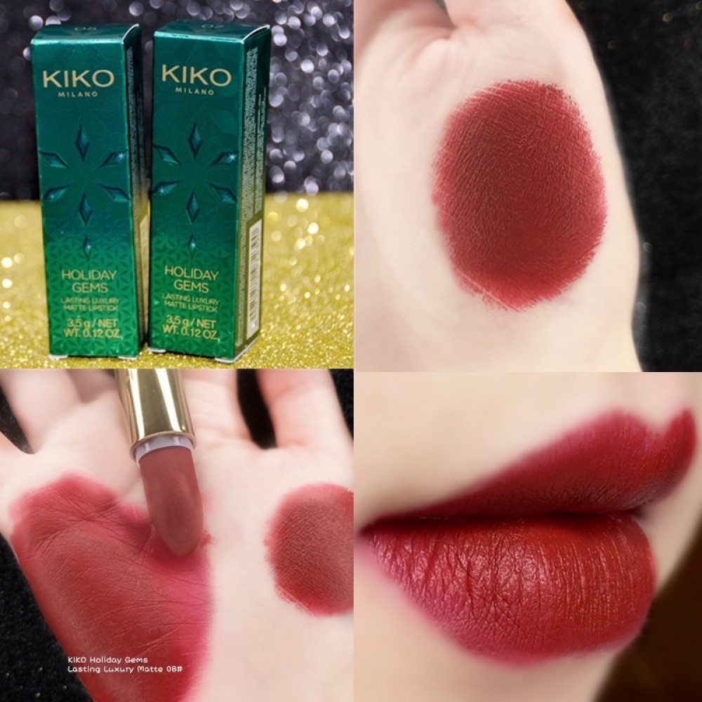 Son môi lì kiko holiday gems siêu mịn siêu mượt với nhiều màu sắc đậm chất phương tây thỏi son cực kỳ sang trọng