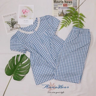 Bộ mặc nhà baby doll phối ren - Hàng thiết kế