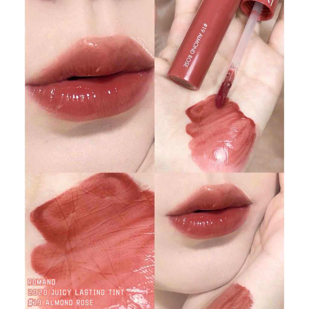 (CAM KẾT HÀNG AUTH, TEM HIDDEN TAG) Son bóng Romand Juicy Lasting Tint màu #19 Almond Rose