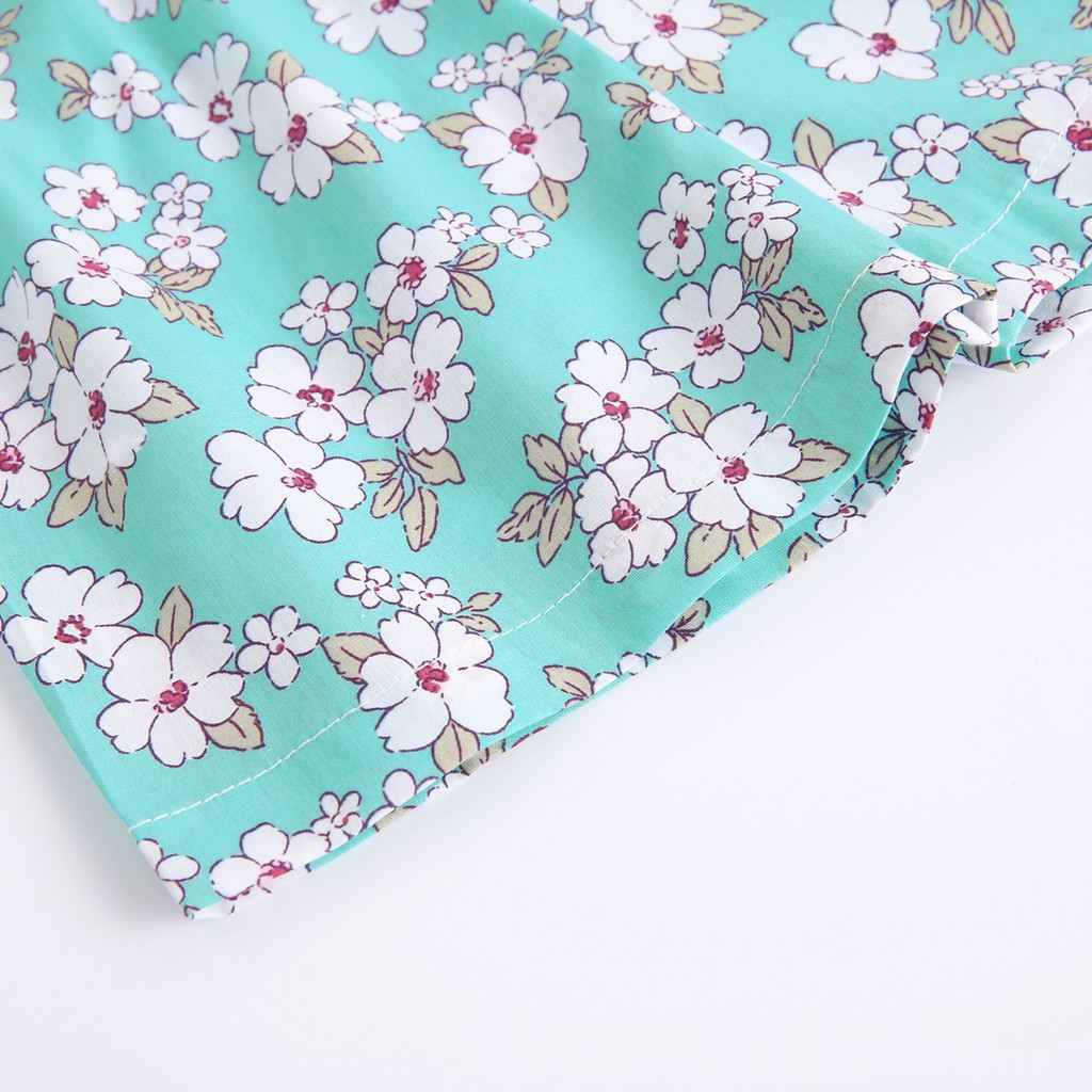 Bộ Quần Áo Sanlutoz Bằng Cotton Họa Tiết Bông Hoa Tay Ngắn Thời Trang Mùa Hè Cho Bé Gái