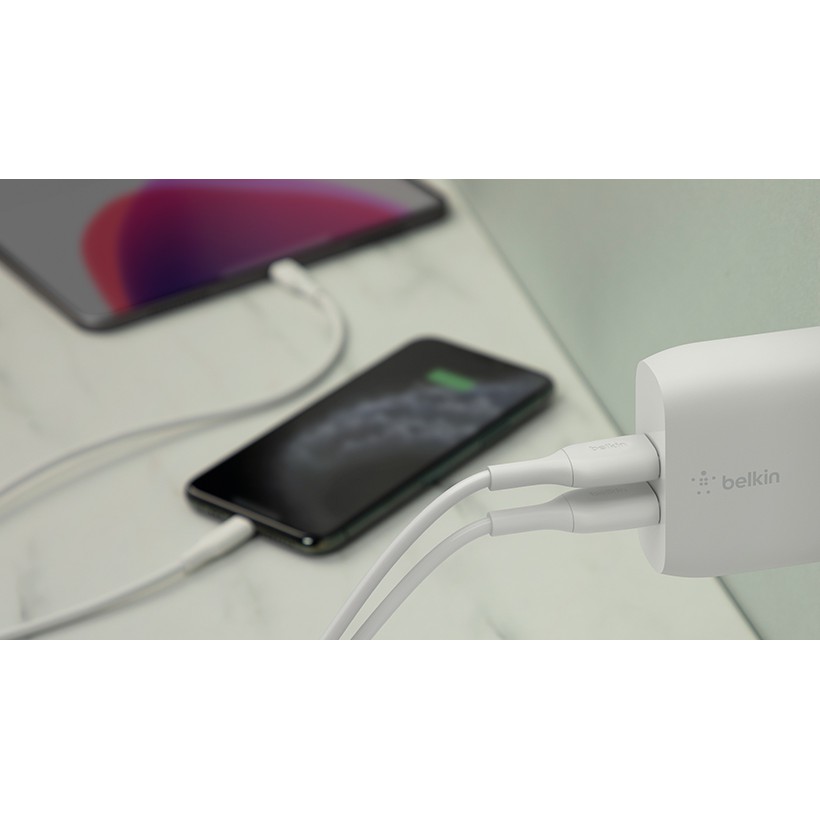 Adapter sạc BOOST↑CHARGE™ Belkin Dual USB-A 24W - Hàng Chính Hãng - Bảo Hành 2 Năm - WCB002dqWH