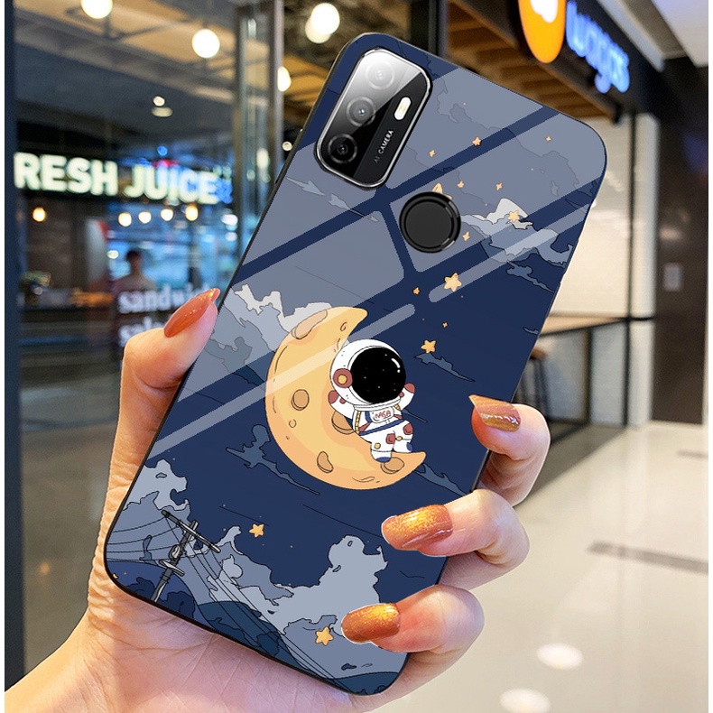 Ốp Lưng OPPO A53 Ốp kính bóng cao cấp Phi Hành Gia