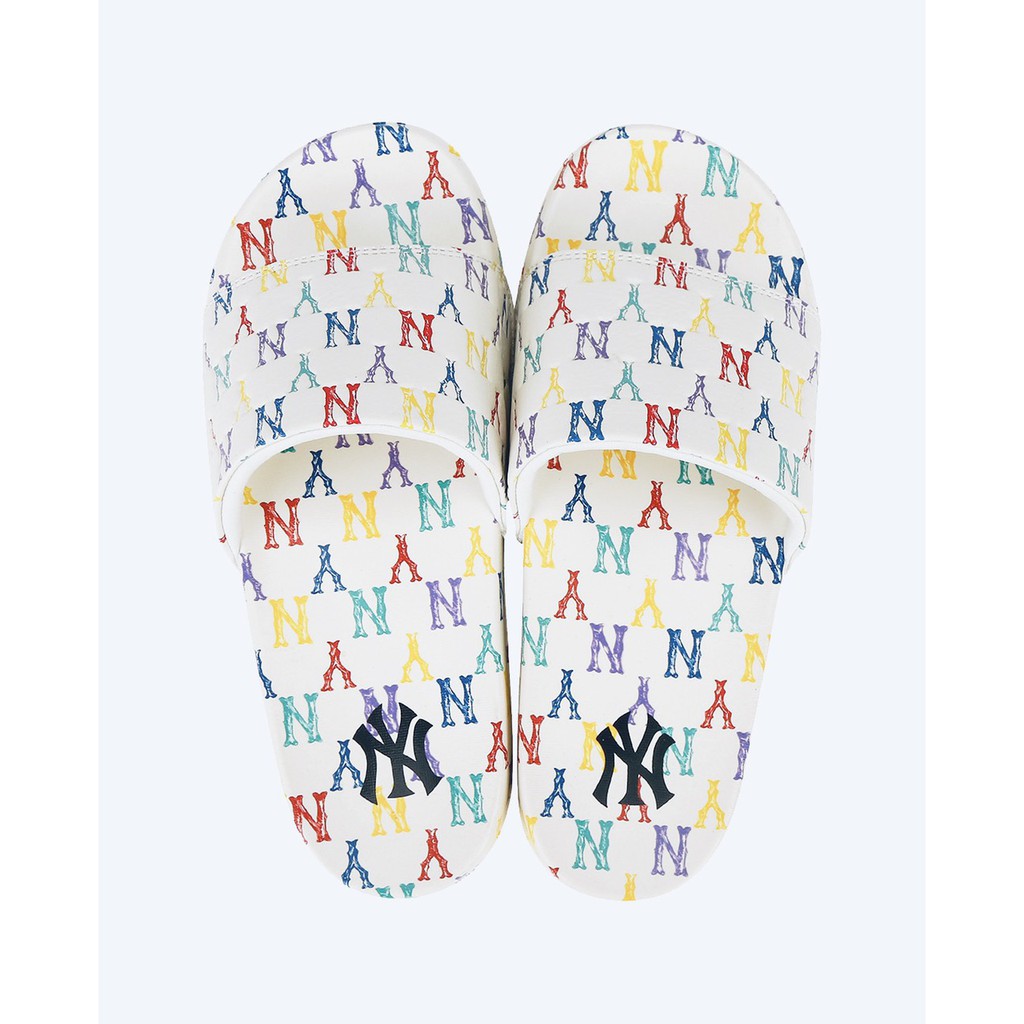 (HÀNG XUẤT XỊN) Dép M//L//B N//Y Monogram Rainbow White 2021 Size:36 37 38 39