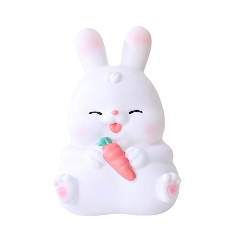 Ống Heo Tiết Kiệm Hình Thỏ Ăn Khoai Tây Chiên Màu Trắng Chống Sốc Cỡ Lớn Phong Cách Mới