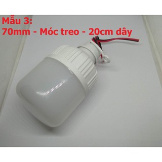 Bóng led tròn 12V 7W đui E27 / kẹp acquy