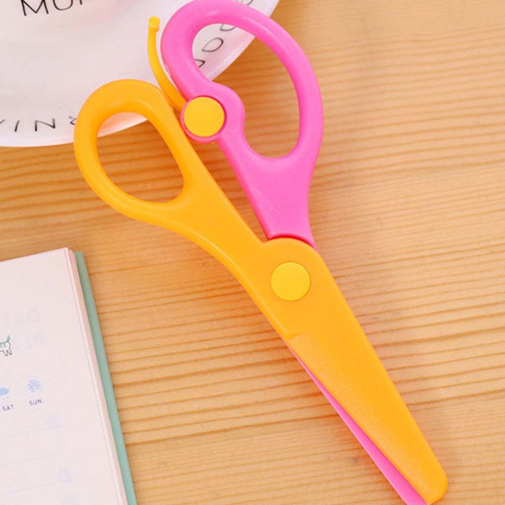 Kéo nhựa đầu tròn mini nhiều màu sắc dùng cắt ảnh/ trang trí sổ tay cho trường mẫu giáo