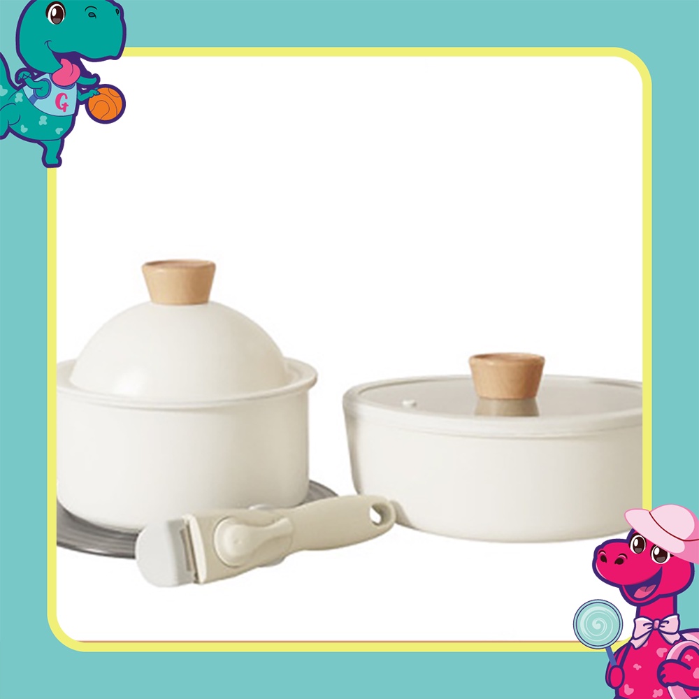 Bộ nồi đá kèm tay cầm và xửng kimscook 4 màu