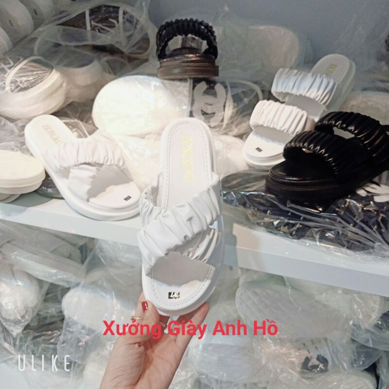 Dép Nữ Quai Nhún Dép Bánh Mì Cực Xinh Đế PU 3P Êm Siêu Nhẹ Da Mềm Ảnh Video Thật