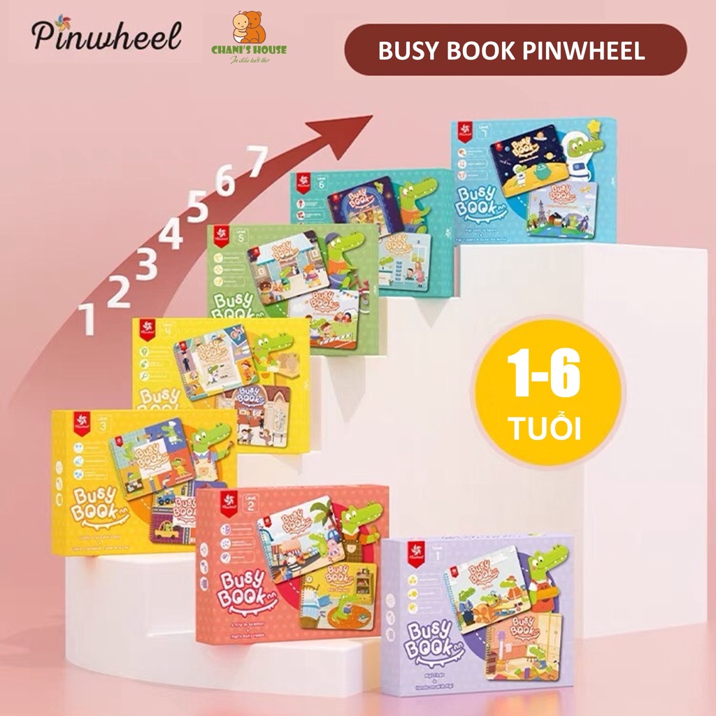 ĐỒ CHƠI HỌC LIỆU BÓC DÁN PINWHEEL GIÁO DỤC SỚM CHO BÉ THEO CẤP ĐỘ