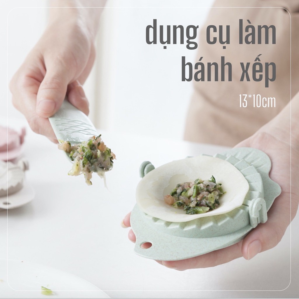 🥟Khuôn/ dụng cụ làm bánh xếp kèm muỗng bột lúa mạch🥟